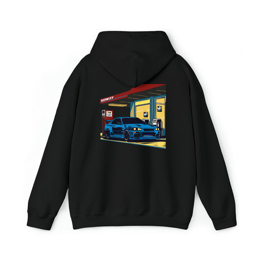 GTR R34 - Gas Station - Hooded Sweatshirt